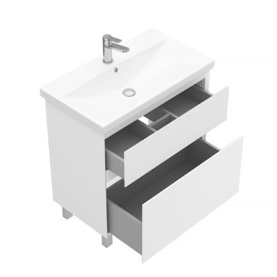 Тумба напольная Laparet Vitrum 80 с умывальником Cerastyle Elite 80 белый матовый (LV-WFCAB-80-11+VB032M22U00)