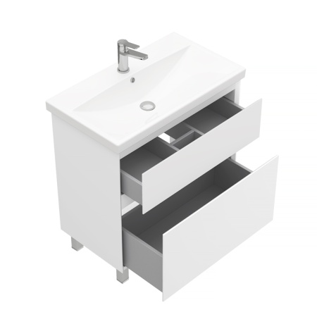 Тумба напольная Laparet Vitrum 80 с умывальником Cerastyle Elite 80 белый матовый (LV-WFCAB-80-11+VB032M22U00)