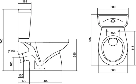Унитаз-компакт Santek Анимо, белый 1WH302137