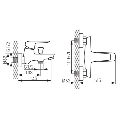 Смеситель для ванны Ferro Dijon BDJ1