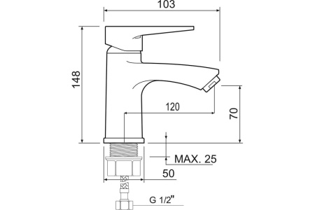 Смеситель для умывальника PMC SL141-001F