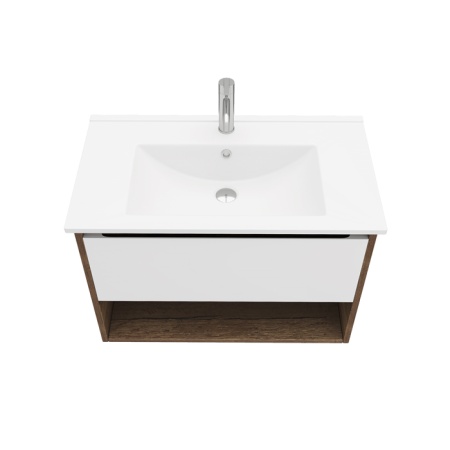 Тумба подвесная Laparet Polaris 80 с умывальником Elite 80, кашемир матовый (LP-WCAB-80-222-11+VB032M22U00)