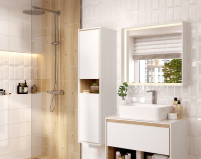 Зеркало прямоугольное Cersanit LOUNA 80 с подсветкой универсальный белый LU-LOU80-Os