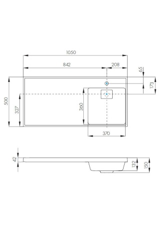 Умывальник над стиральной машиной Акватон Лондри 105 правая, белый 1A72223KLH010
