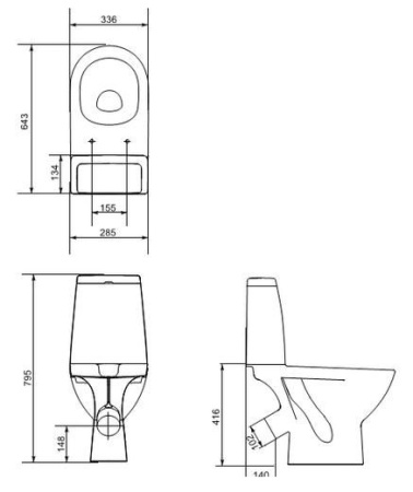 Унитаз-компакт Cersanit Granta 031 KO-GRA031-3/6-DL