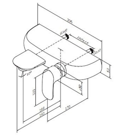 Смеситель для ванны и душа AM.PM Sensation F3010000.Образец.Распродажа.