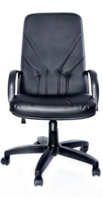 Кресло Евростиль Менеджер стандарт кожа люкс черный