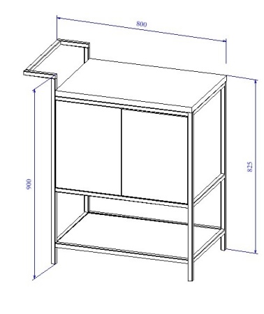 Тумба под умывальник напольная Cersanit BOTANIQUE 80 А63014, зеленая