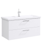Тумба под умывальник подвесная Aqwella Манчестер с умывальником Фостер 1000, белый MAN01102+4640021065204