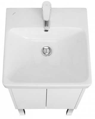 Тумба Акватон Сканди Doors 45 с умывальником Адриана 45, белый глянец 1A2787K0SD010