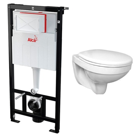 Комплект для ванной унитаз подвесной Santeri Альфа 1.3255.9S00.00B.0 со скрытой системой инсталляции для сухой установки AlcaPlast AM101/1120