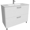 Тумба с умывальником напольная Iddis Brick 100, белая BRI10WFi95K