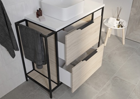 Тумба под умывальник напольная Cersanit BOSQUET 80 А63012, дуб