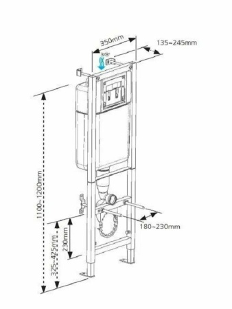 Инсталляция Cersanit PARVA CO DPL EO с кнопкой Leon A64229