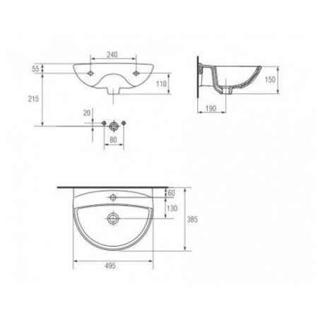 Умывальник Cersanit Mito Red 50