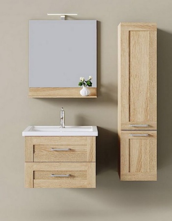 Шкаф-пенал подвесной AQWELLA Фостер П35/DS FOS0535DS, бело-бежевый