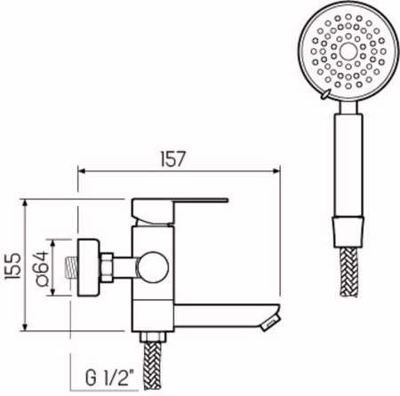 Смеситель для ванны PMC SUS124-009E
