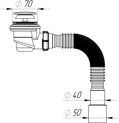 Сифон для душевого поддона Aquant Standart, белый V415-40-MR