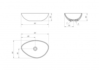 Умывальник накладной Cersanit MODUO 55 LEAF на столешницу, 0 отв., белый A63571