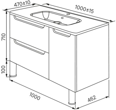 Комплект: тумба и зеркало Iddis Edifice 100 см. Акция