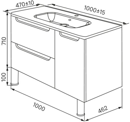 Комплект: тумба и зеркало Iddis Edifice 100 см. Акция