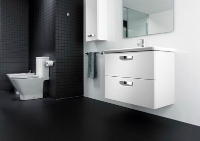 Унитаз-компакт Roca The Gap Compact Clean Rim с сиденьем микролифт, универсальный выпуск