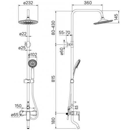 Душевая система Iddis Edifice EDISB3Fi06. Распродажа Образец