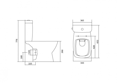 Унитаз напольный Santek "НЕО" rimless, белый 1WH302418
