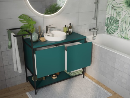 Тумба под умывальник напольная Cersanit BOTANIQUE 80 А63014, зеленая