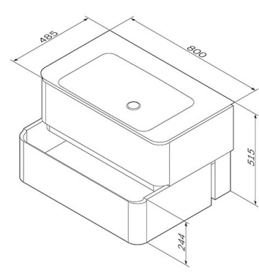 Тумба подвесная под умывальник AM.PM Sensation 80см с умывальником AM.PM Sensation, белая (M30FHX0802WG+M30WPC0801WG)