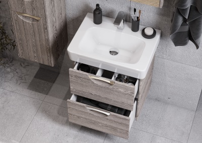 Тумба Акватон Сильва 60 с умывальником Нео 60, дуб фьорд (1A211801SIW60+1WH302186)