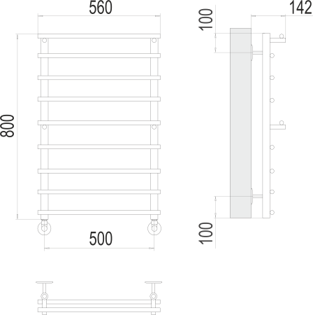 Полотенцесушитель Водяной Terminus Вента П8 500х800