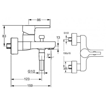 Смеситель для ванны HANSA HANSAFORM