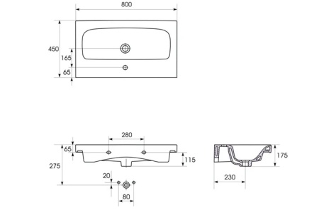 Тумба подвесная Laparet Optimum 80 с умывальником Cersanit Moduo 80 белый глянец LO-WCAB-80-01+S-UM-MOD80/1