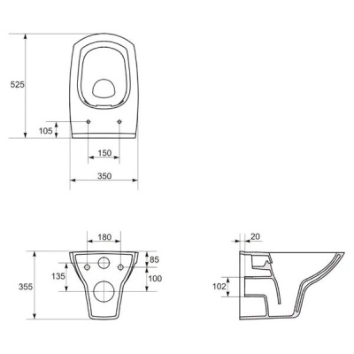 Комплект инсталляции LINK PRO с унитазом Cersanit CARINA NEW CLEAN ON, кнопка PILOT
