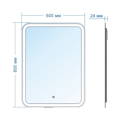 Зеркало Silver Mirror Malta-Lite 600х800 (открытая LED-подсветка, сенсорный выкл.)