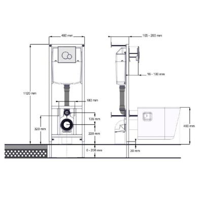 Унитаз подвесной с инсталляцией Santek "ЛАЙН", белый 1WH501729