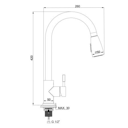 Смеситель для кухни РМС SUS124-017F-2