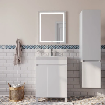 Тумба с умывальником 60 см напольная с дверцами IDDIS Zodiac, белая ZOD6CDFi95K