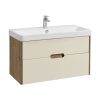 Тумба под умывальник подвесная Акватон Оливия 90 с умывальником Адриана 90, бежевый/дуб Веллингтон