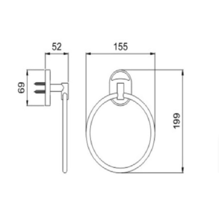 Держатель настенный для полотенца PMC A1022