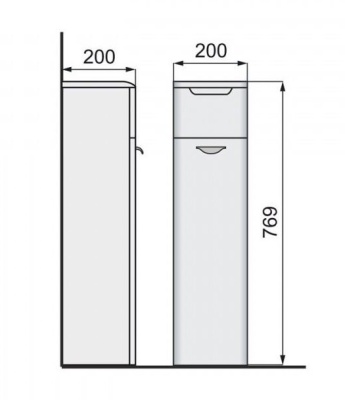 Тумба для туалетной комнаты напольная IDEA ОПТИМА 21 компакт,белая