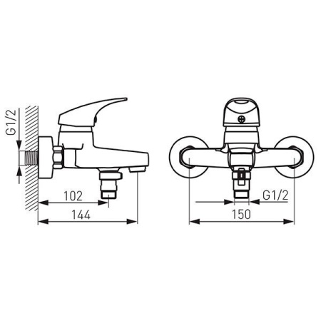 Смеситель для ванны Ferro One цельнолитой BFO1