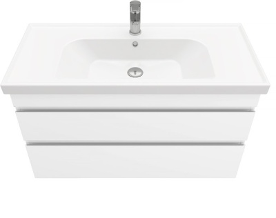 Тумба подвесная Laparet Sargas 100 с умывальником Cerastyle Frame 100 белый глянец (LS-WCAB-100-01+VB015A02U00)