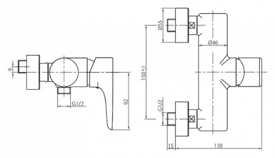 Смеситель для душа RedBlu 832000000 Origin Top