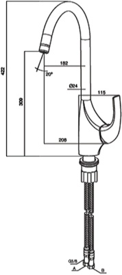 Смеситель для кухни AM.PM Sense F7507100 хром.Образец.Распродажа.