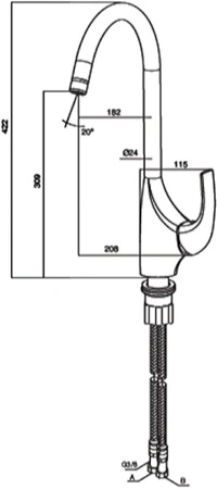 Смеситель для кухни AM.PM Sense F7507100 хром.Образец.Распродажа.