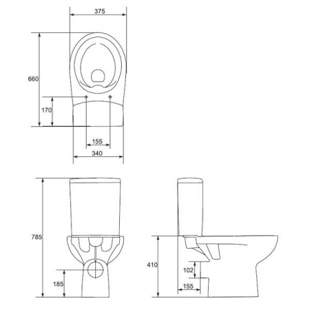 Унитаз-компакт Cersanit Nature Clean On 011 KO-NTR011-3/5-COn-DL