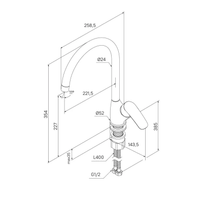 Смеситель для кухни Milardo Rora, глянцевый хром RORSB0JM05