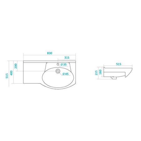 Умывальник Акватон Коралл 83